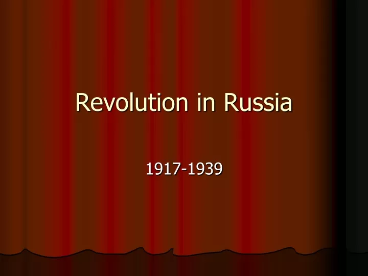 revolution in russia