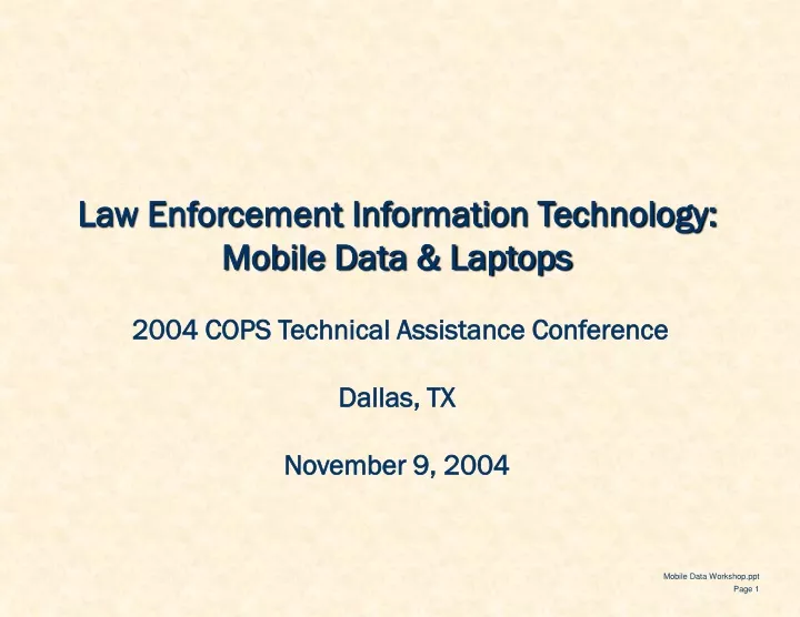 law enforcement information technology mobile
