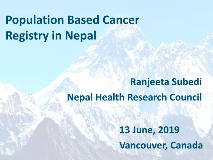 ranjeeta subedi nepal health research council