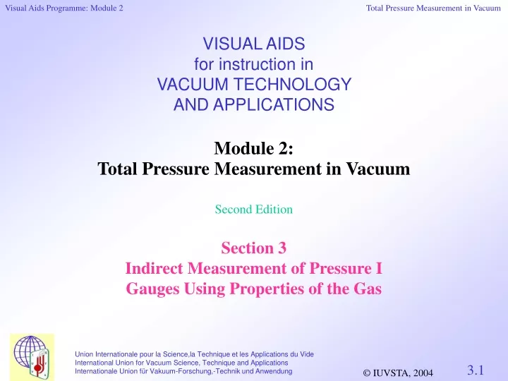 visual aids for instruction in vacuum technology and applications