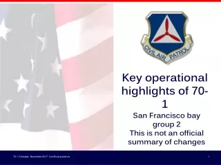 Key operational highlights of 70-1
