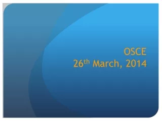 OSCE  26 th  March, 2014