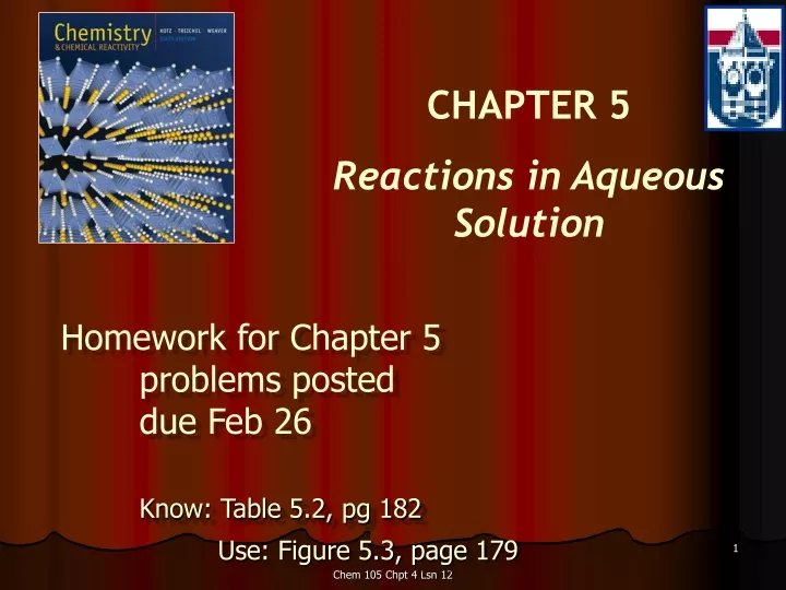 chapter 5 reactions in aqueous solution