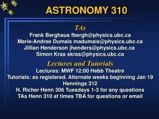 ASTRONOMY 310