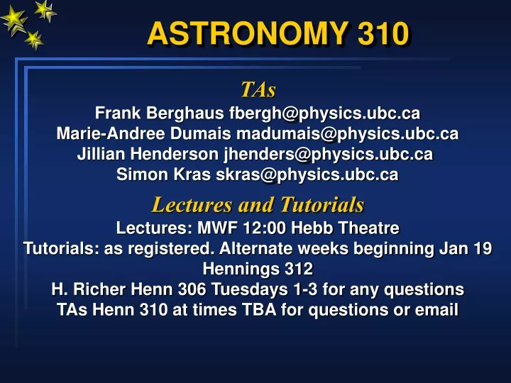 astronomy 310