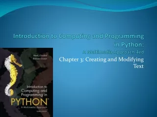 Introduction to Computing and Programming in Python:  A Multimedia Approach 4ed