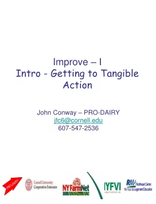 Improve – I Intro - Getting to Tangible Action