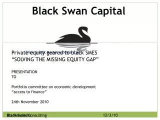 Private equity geared to black SMES “SOLVING THE MISSING EQUITY GAP” PRESENTATION  TO