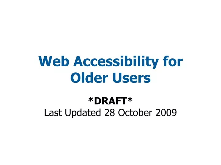 web accessibility for older users