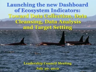 Launching the new Dashboard  of Ecosystem Indicators : Toward Data Collection, Data