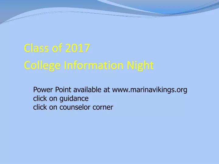 class of 2017 college information night