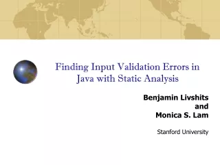 Finding Input Validation Errors in Java with Static Analysis