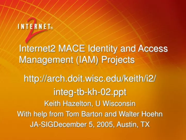 internet2 mace identity and access management iam projects