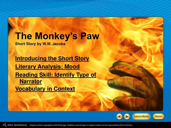 the monkey s paw short story by w w jacobs