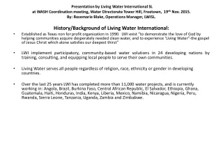 Presentation by Living Water International SL