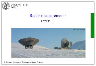 Radar measurements