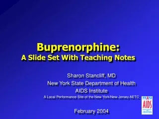 Buprenorphine: A Slide Set With Teaching Notes