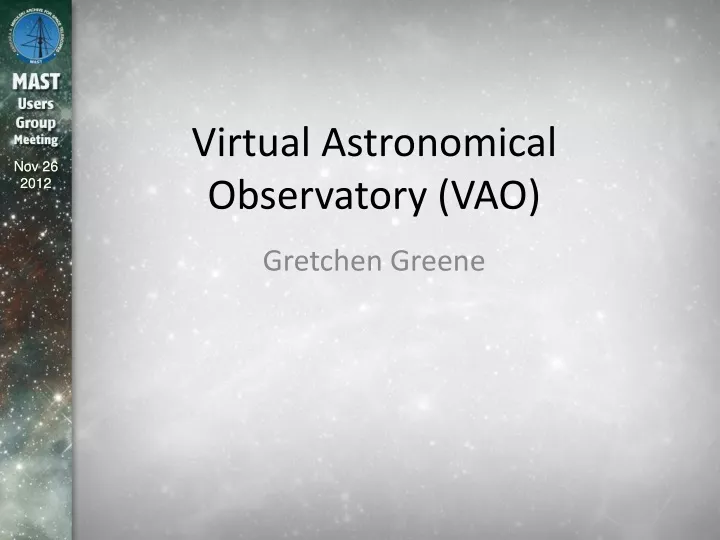 virtual astronomical observatory vao