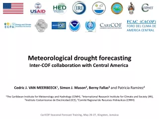 Meteorological drought forecasting Inter-COF collaboration with Central America