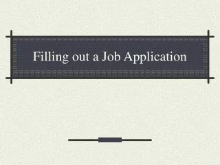 Filling out a Job Application