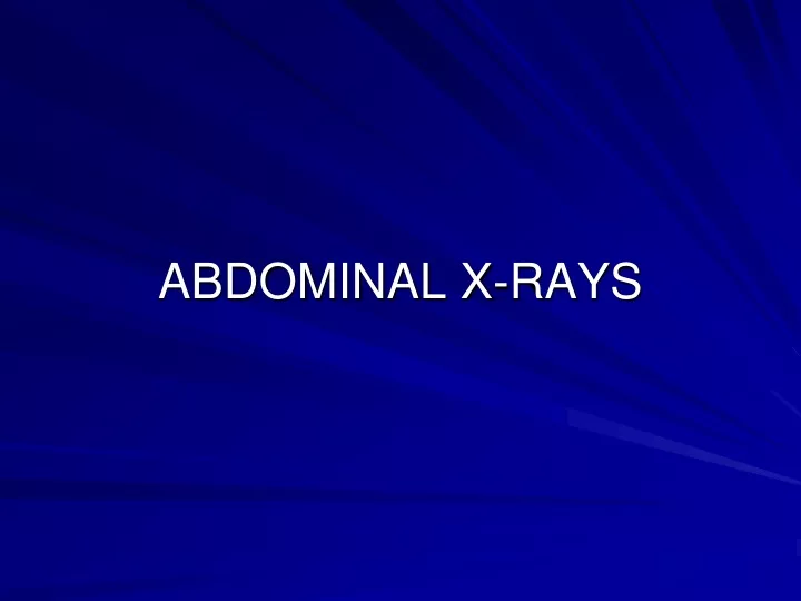 abdominal x rays