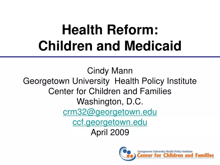 health reform children and medicaid