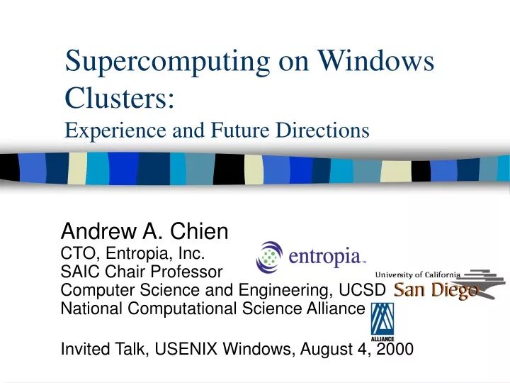 supercomputing on windows clusters experience and future directions
