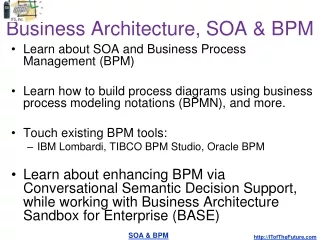 Business Architecture, SOA &amp; BPM
