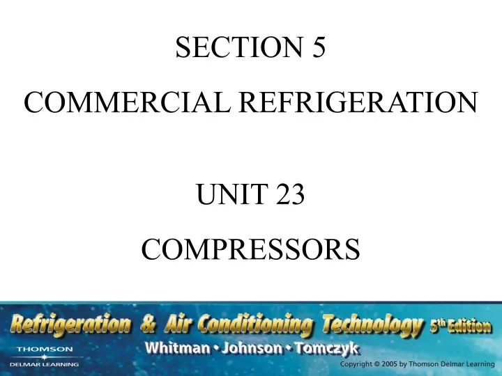 section 5 commercial refrigeration unit