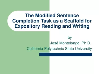 The Modified Sentence Completion Task as a Scaffold for Expository Reading and Writing