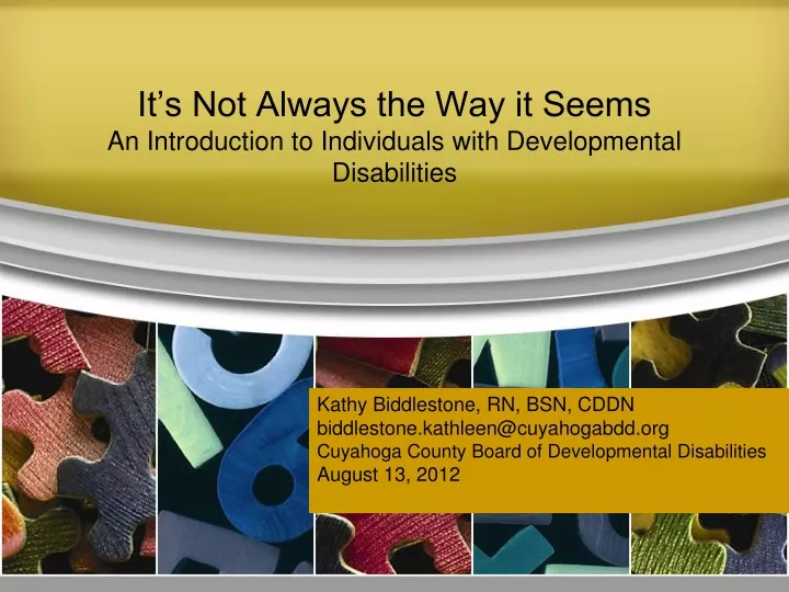 it s not always the way it seems an introduction to individuals with developmental disabilities
