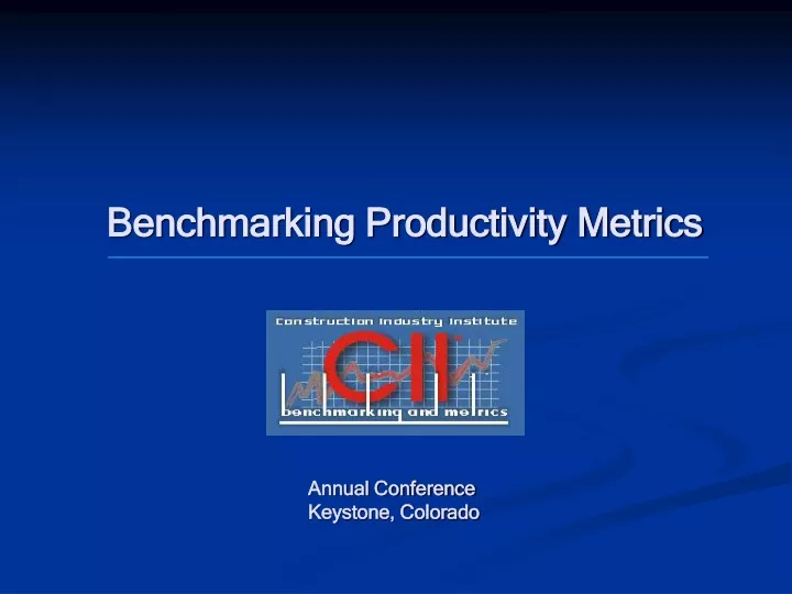 benchmarking productivity metrics