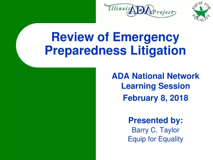 review of emergency preparedness litigation