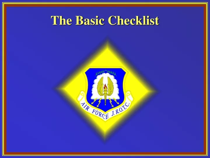 the basic checklist