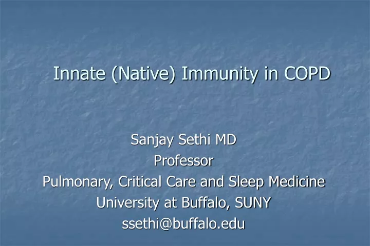 innate native immunity in copd