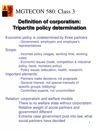 Economic policy is codetermined by three partners
