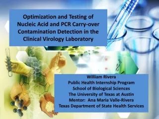 William Rivera Public Health Internship Program School of Biological Sciences