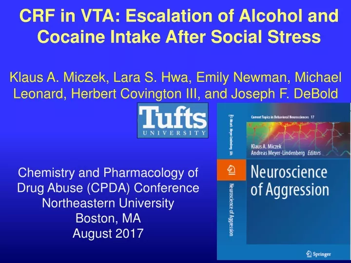 crf in vta escalation of alcohol and cocaine