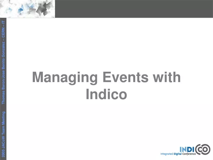 managing events with indico