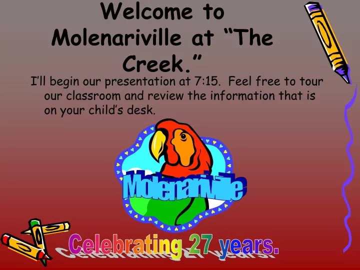 welcome to molenariville at the creek