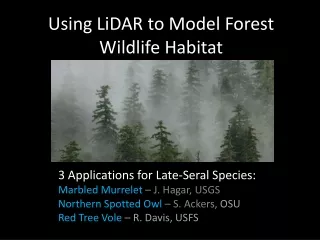 Using LiDAR to Model Forest Wildlife Habitat