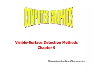 Visible-Surface Detection Methods  Chapter  9