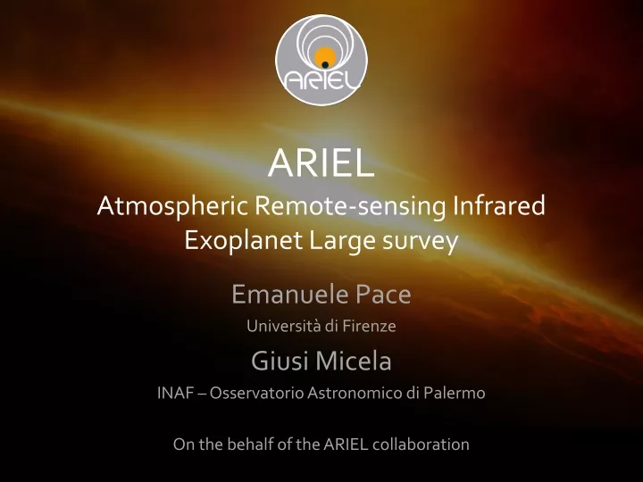ariel atmospheric remote sensing infrared exoplanet large survey