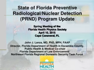State of Florida Preventive Radiological/Nuclear Detection (PRND) Program Update