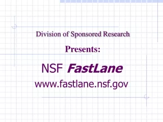 NSF  FastLane fastlane.nsf