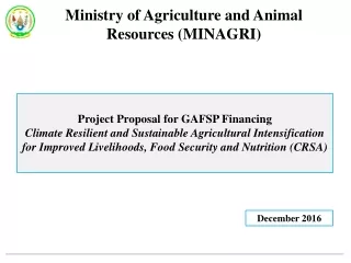 Project Proposal for GAFSP Financing