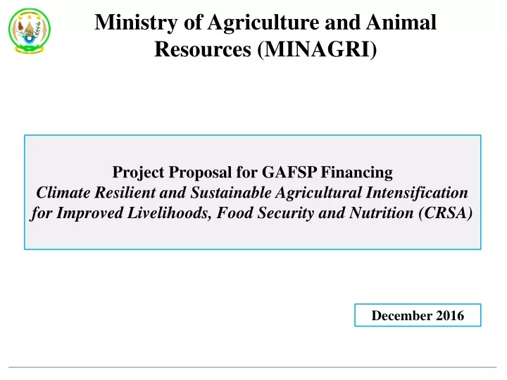 ministry of agriculture and animal resources