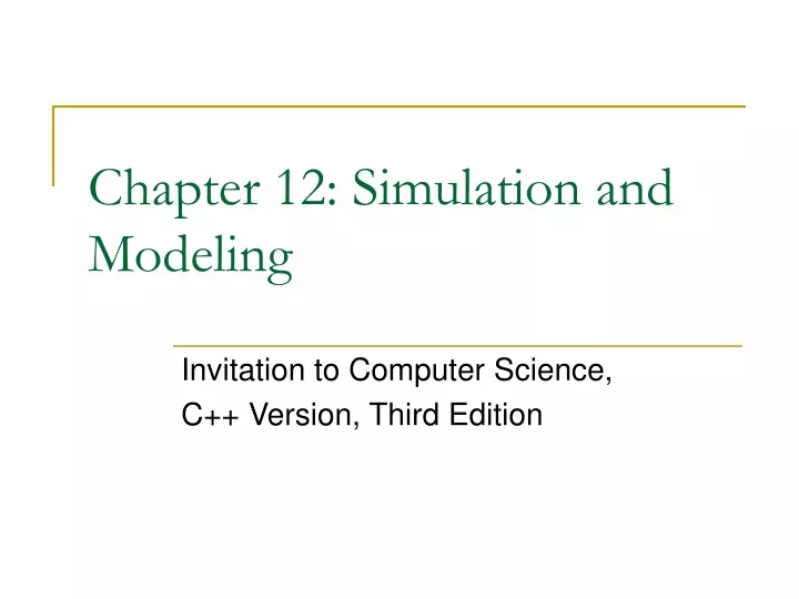 chapter 12 simulation and modeling