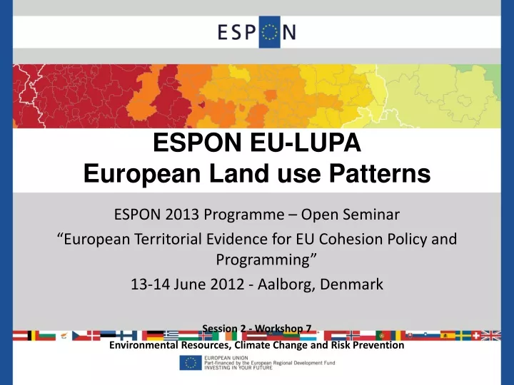 espon 2013 programme open seminar european