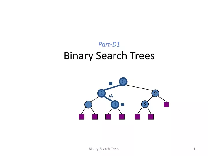 part d1 binary search trees